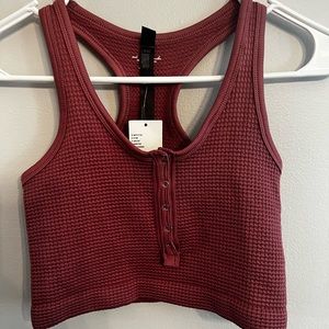 Out From under‎ Urban Outfitters Cropped Waffle Tank NWT